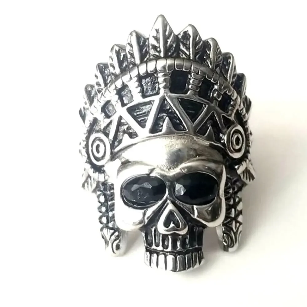 New stainless steel skull biker ring size‎ 12